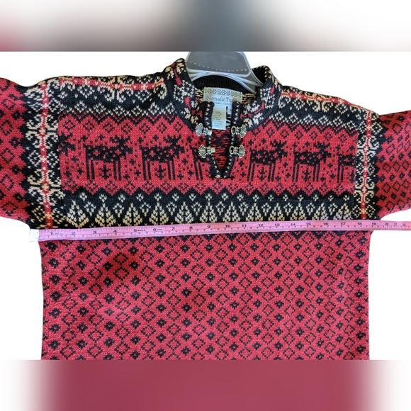 Nomadic Traders Moose Tree Nordic Style Sweater Decorative Clasp warm M - Picture 3 of 13